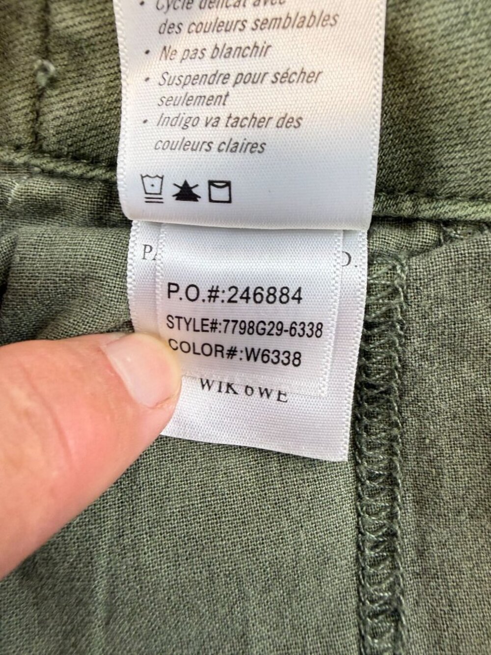 Paige Womens High-Rise Wide-Leg Green Pants Size 31 Cotton Blend - Picture 7 of 12